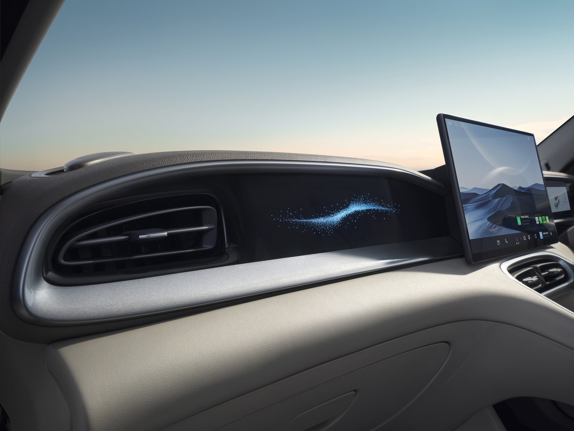 Geely EX2 dashboard with ambient light and 14.6-inch screen
